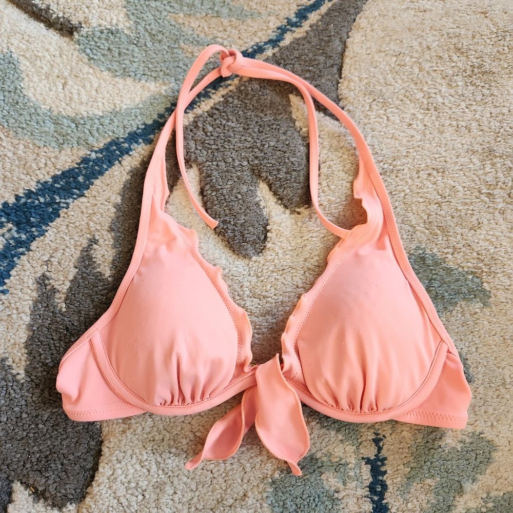 VICTORIA'S SECRET Halter Peach Pink Bikini Top Size 32B